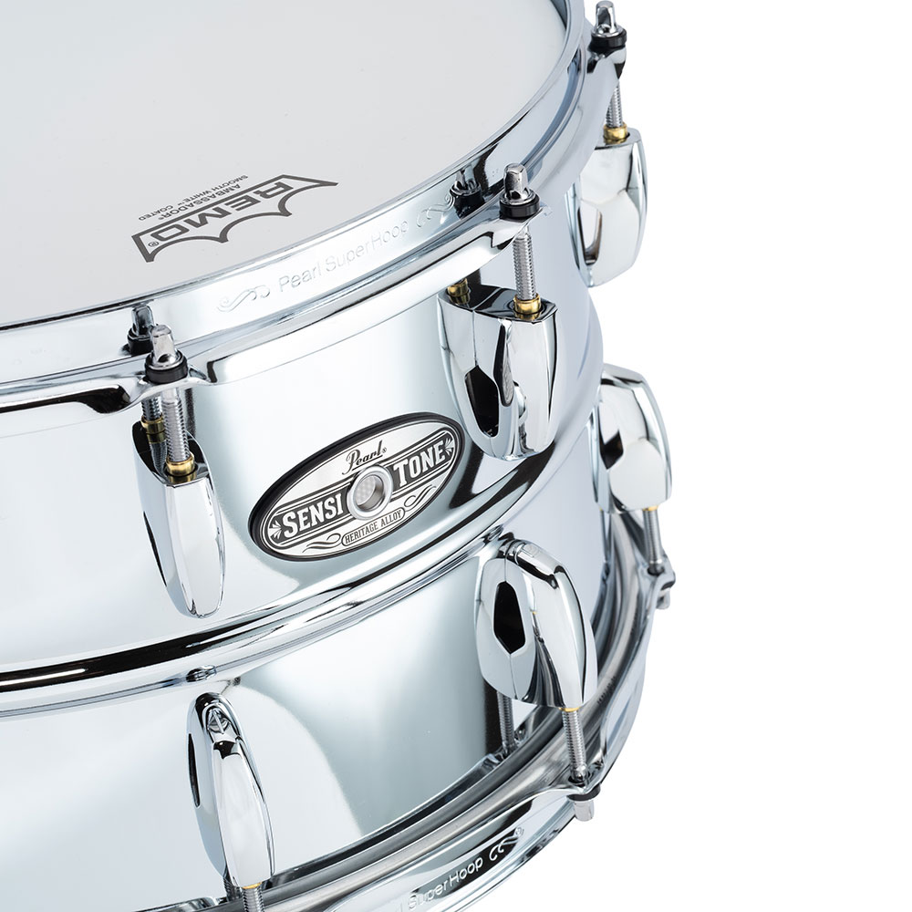 Pearl パール STH1480S SensiTone Heritage Alloy 14×8 Deep Steel Snare Drum スネアドラム エンブレム部