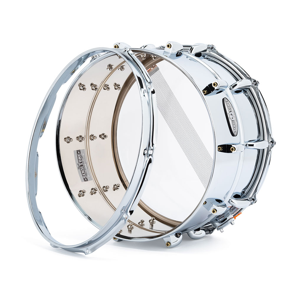 Pearl パール STH1480S SensiTone Heritage Alloy 14×8 Deep Steel Snare Drum スネアドラム 内部