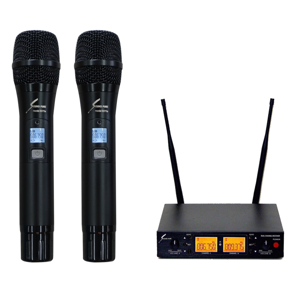 SOUND PURE サウンドピュア SPH80112-VDUAL ワイヤレスハンドマイク2本 ハーフサイズ受信機セット