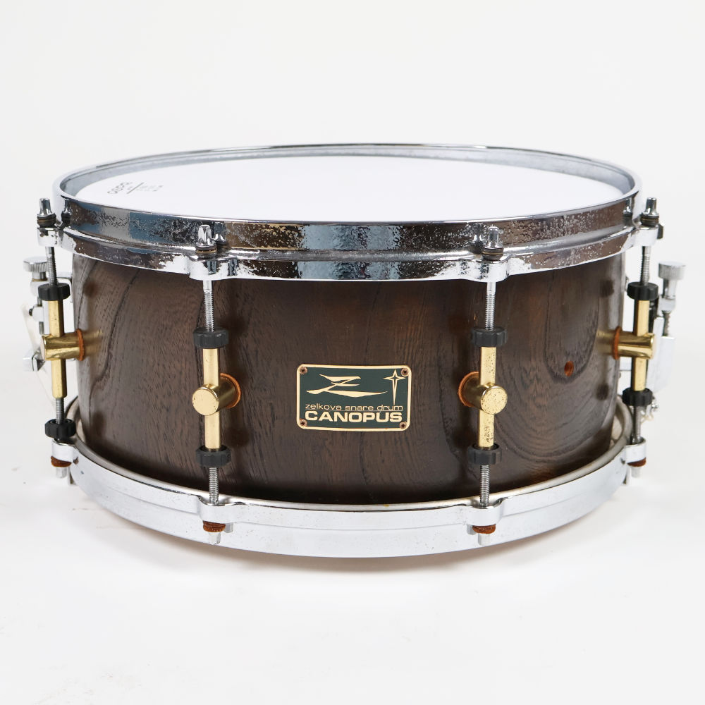 【中古】 スネアドラム カノウプス CANOPUS HS-1465 Zelkova Snare Drum 14x6.5 ゼルコバ 単板くりぬき胴スネア