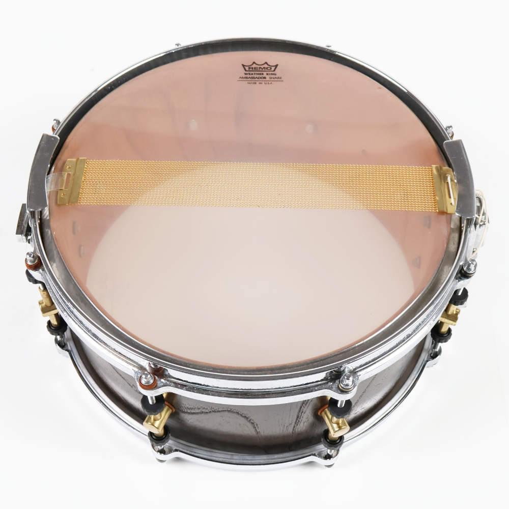 【中古】 スネアドラム カノウプス CANOPUS HS-1465 Zelkova Snare Drum 14x6.5 ゼルコバ 単板くりぬき胴スネア 本体画像 裏