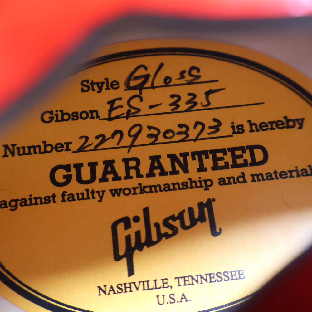 【中古】 Gibson ギブソン ES-335 Sixties Cherry 2023年製 セミアコースティックギター エレキギター 詳細画像