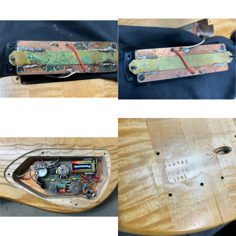 【中古】 Fodera フォデラ AJ-6 Maple 1991年製 6弦ベース メイプルトップ アッシュバック スルーネック エレキベース 詳細画像