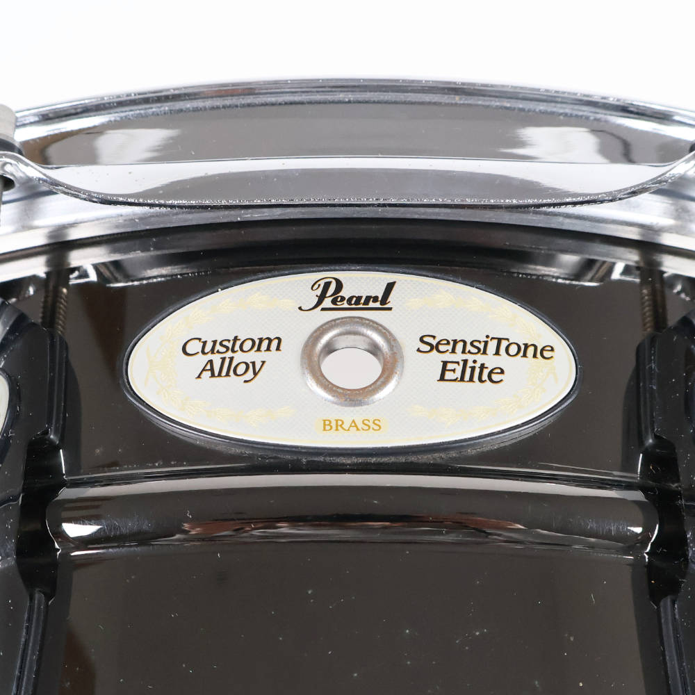【中古】パール スネアドラム Pearl STE1450BRN SensiTone Elite BRASS 14x5 ブラスシェル ロゴ