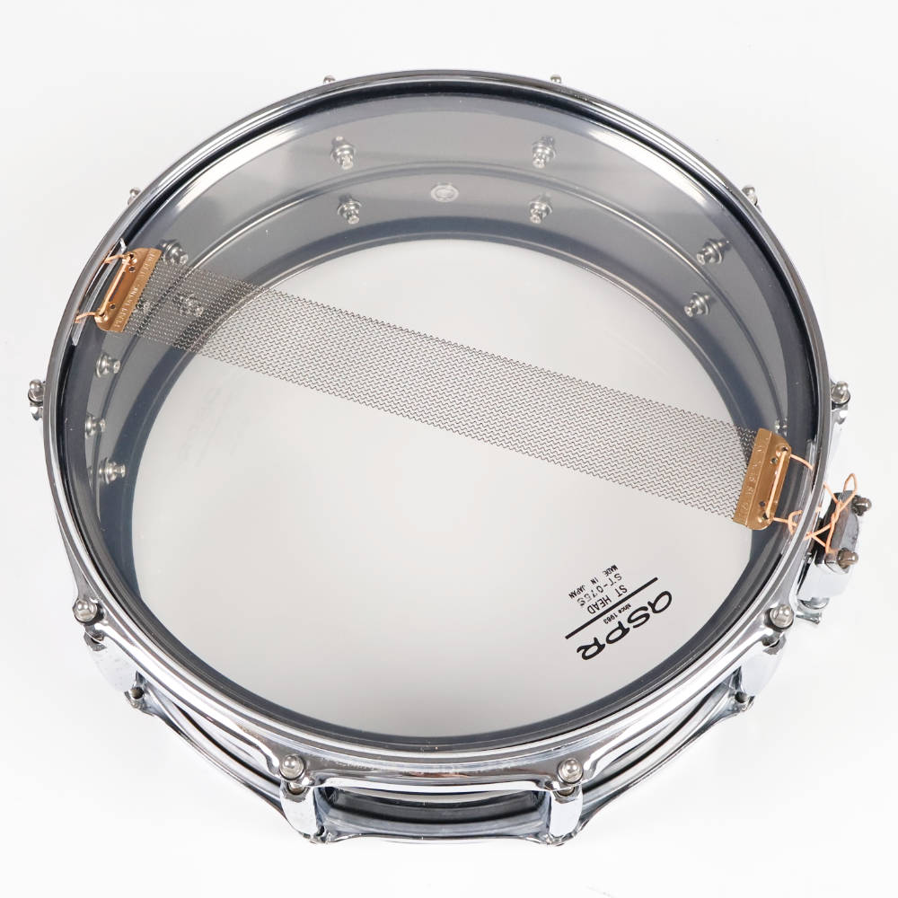 【中古】パール スネアドラム Pearl STE1450BRN SensiTone Elite BRASS 14x5 ブラスシェル 本体画像 裏