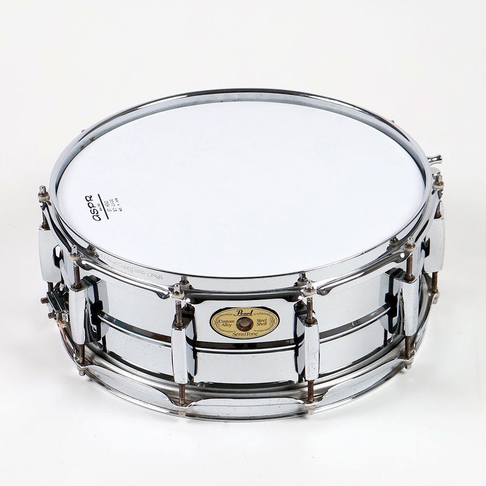 【中古】 スネアドラム パール Pearl SensiTone Steel Custom Alloy 14x5.5 スチールシェル