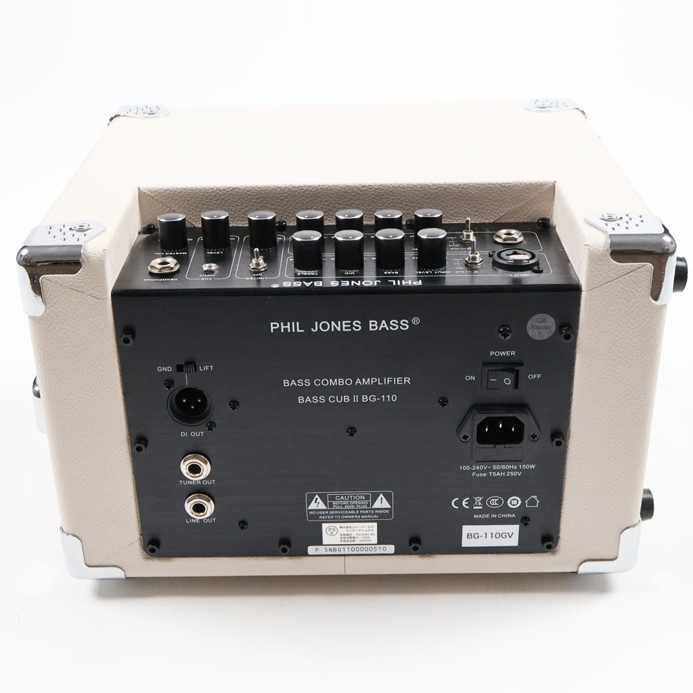 【中古】 PHIL JONES BASS BASS CUB 2 BG-110 WHITE 小型ベースアンプ コンボ 背面