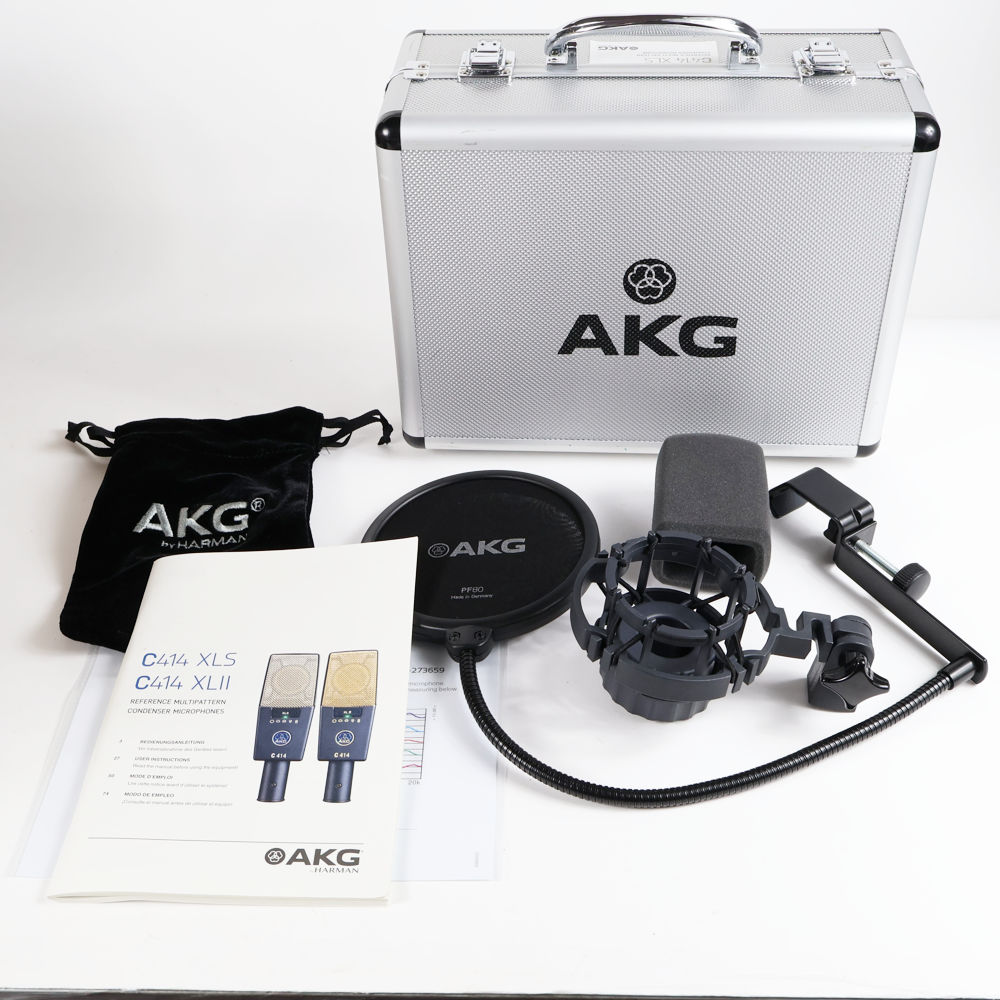 美品 AKG C414 XLS コンデンサーマイクロホン ホルダー ハードケース