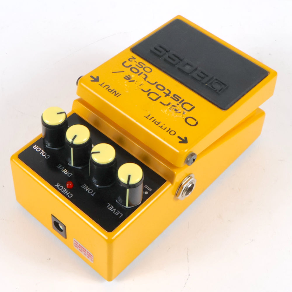 【中古】オーバードライブ ディストーション エフェクター BOSS OS-2 OverDrive Distortion ギターエフェクター 左サイド