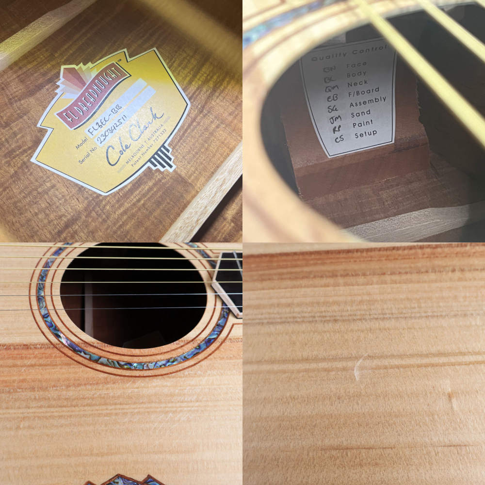 【中古】 アコースティックギター Cole Clark FL3EC-BB コールクラーク Bunyaトップ Australian Blackwoodバック＆サイド 内部 傷 