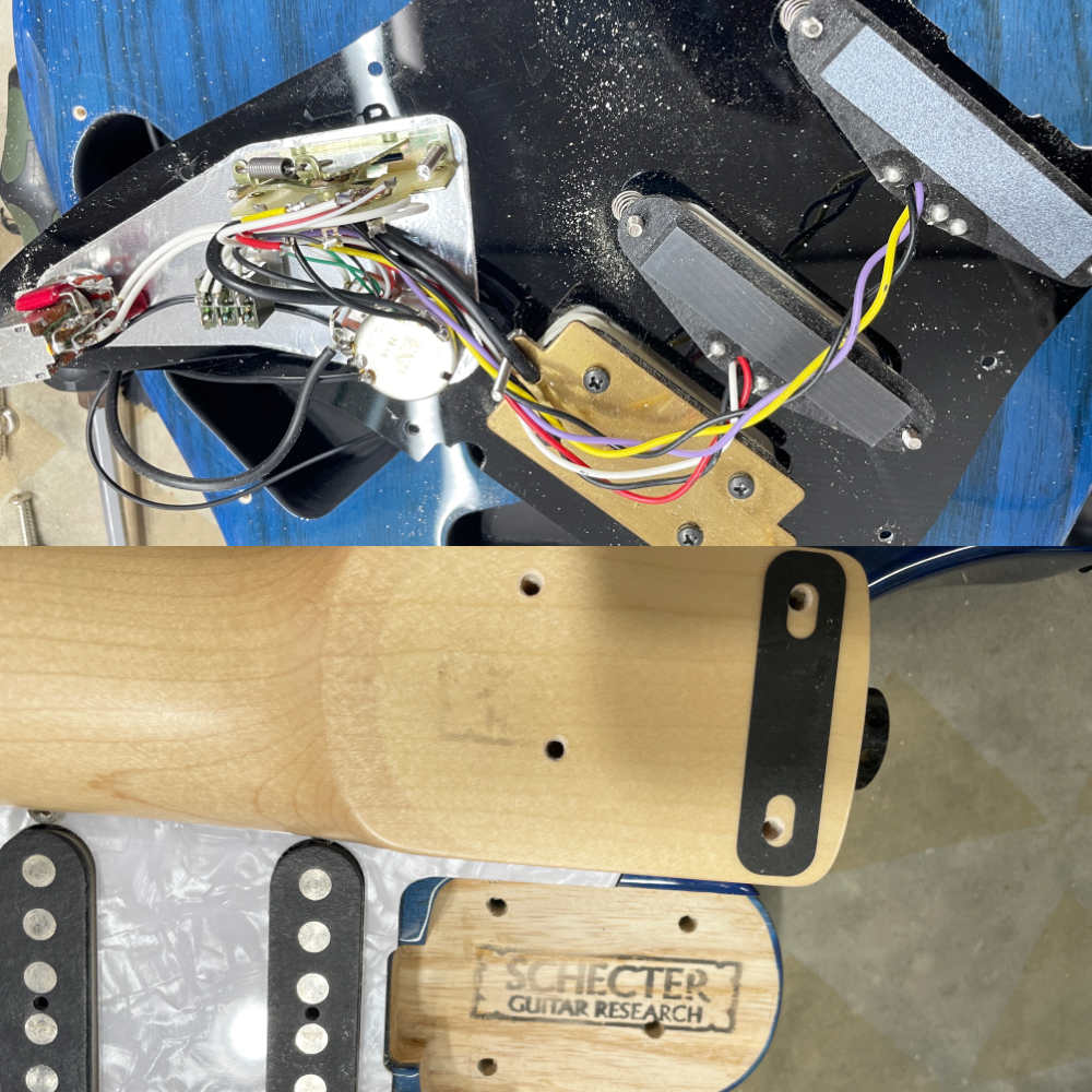 【中古】 エレキギター SCHECTER BH-1-STD-24 Deep Blue シェクター アッシュ材採用 MONSTER TONEピックアップ搭載 内部 傷