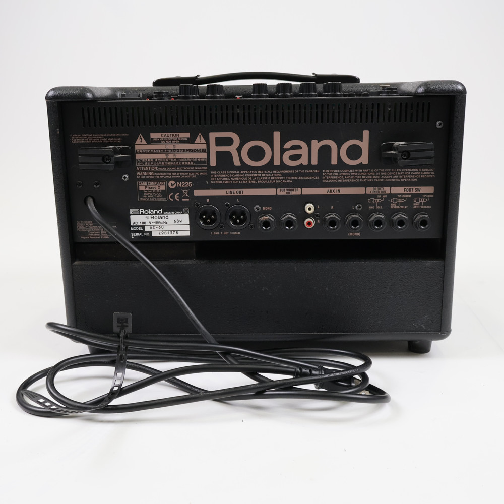 【中古】 アコギアンプ ローランド ROLAND AC-60 アコースティックギター用アンプ アコギアンプ 背面