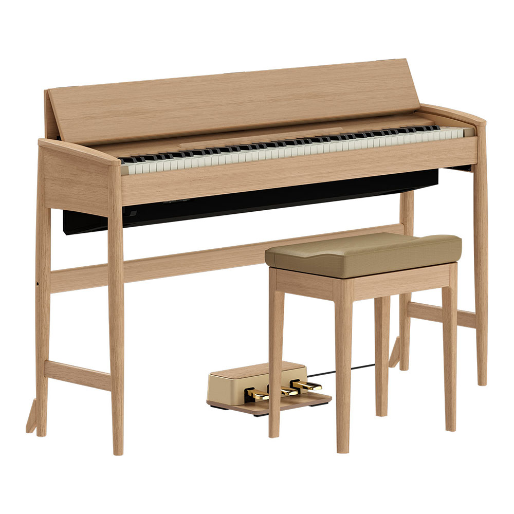 【組立設置無料サービス中】 ROLAND KF-20-KO 電子ピアノ ピアノ椅子付き ピュアオーク KIYOLAシリーズ カリモク家具製キャビネット