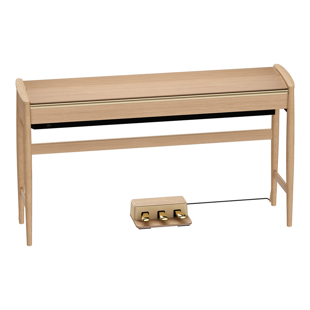 【組立設置無料サービス中】 ROLAND KF-20-KO 電子ピアノ ピアノ椅子付き ピュアオーク KIYOLAシリーズ カリモク家具製キャビネット 全体