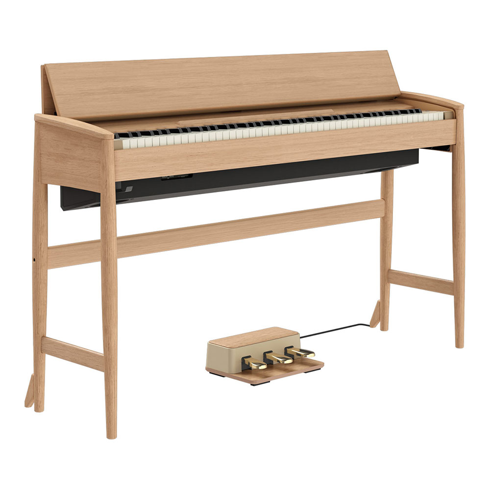 【組立設置無料サービス中】 ROLAND KF-20-KO 電子ピアノ ピアノ椅子付き ピュアオーク KIYOLAシリーズ カリモク家具製キャビネット 全体