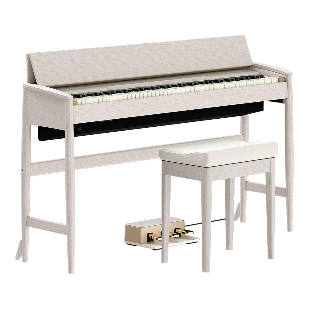 【組立設置無料サービス中】 ROLAND KF-20-KS 電子ピアノ ピアノ椅子付き シアーホワイト KIYOLAシリーズ カリモク家具製キャビネット