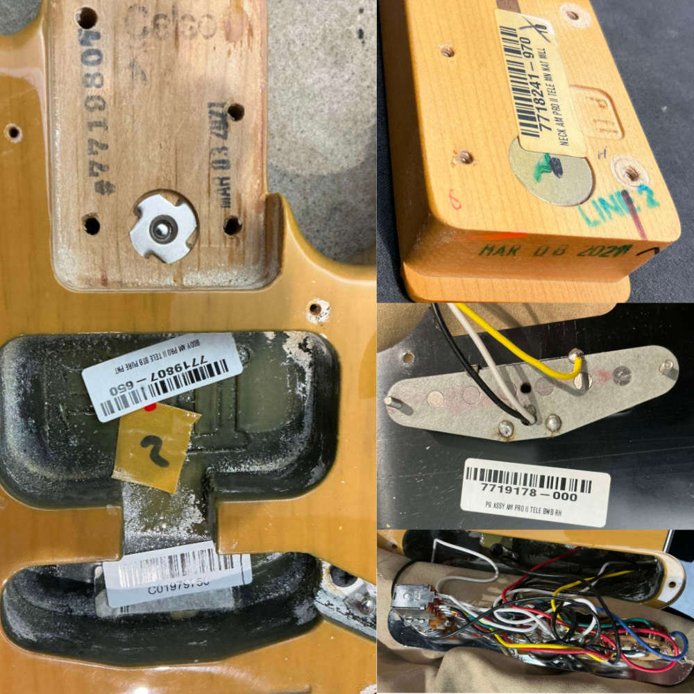 【中古】 エレキギター Fender American Professional II Telecaster Butterscotch Blonde 3.08kg 2021年製 フェンダー アメリカンプロフェッショナル2 テレキャスター バタースコッチブロンド 内部