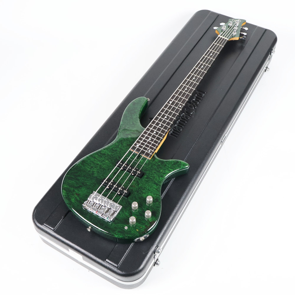 【中古】Crews Maniac Sound クルーズ マニアックサウンド GTN 5 Burl. JJ See-throught green 2008年製 5弦エレキベース