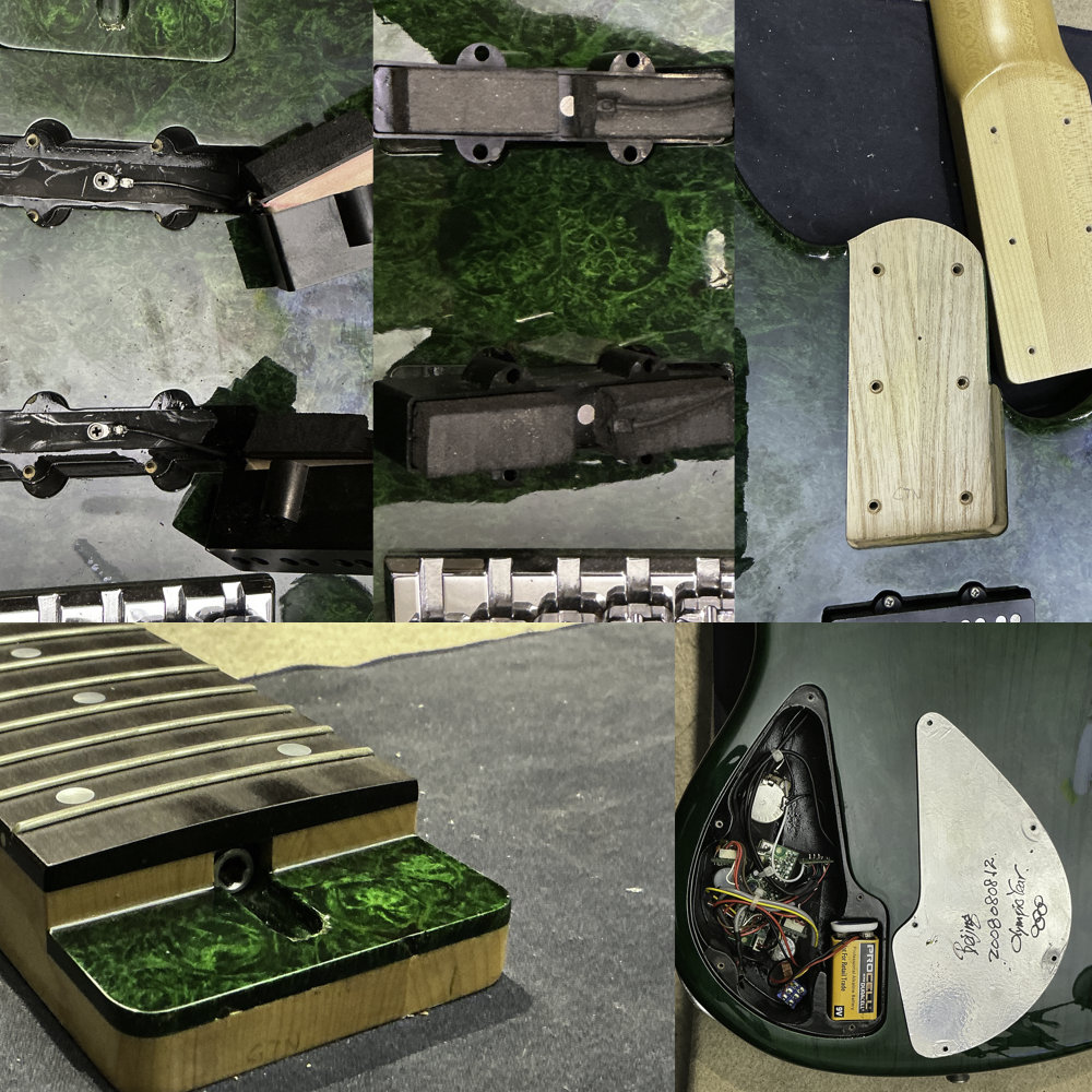 【中古】Crews Maniac Sound クルーズ マニアックサウンド GTN 5 Burl. JJ See-throught green 2008年製 5弦エレキベース キャビティー