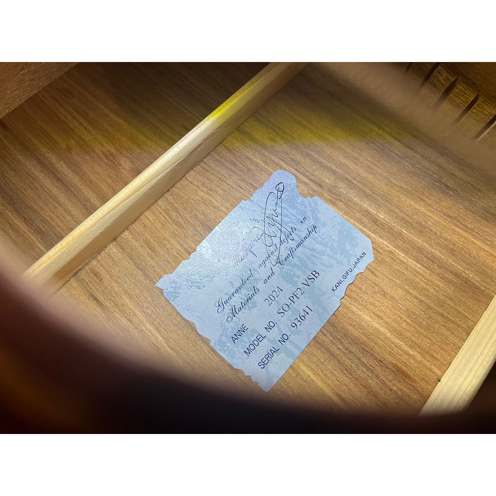 【中古】 アコースティックギター K.Yairi SO-PF2 2024年製 Kヤイリ 日本製 パーフェロー材を使用したコンパクトボディーのアコギ ラベル