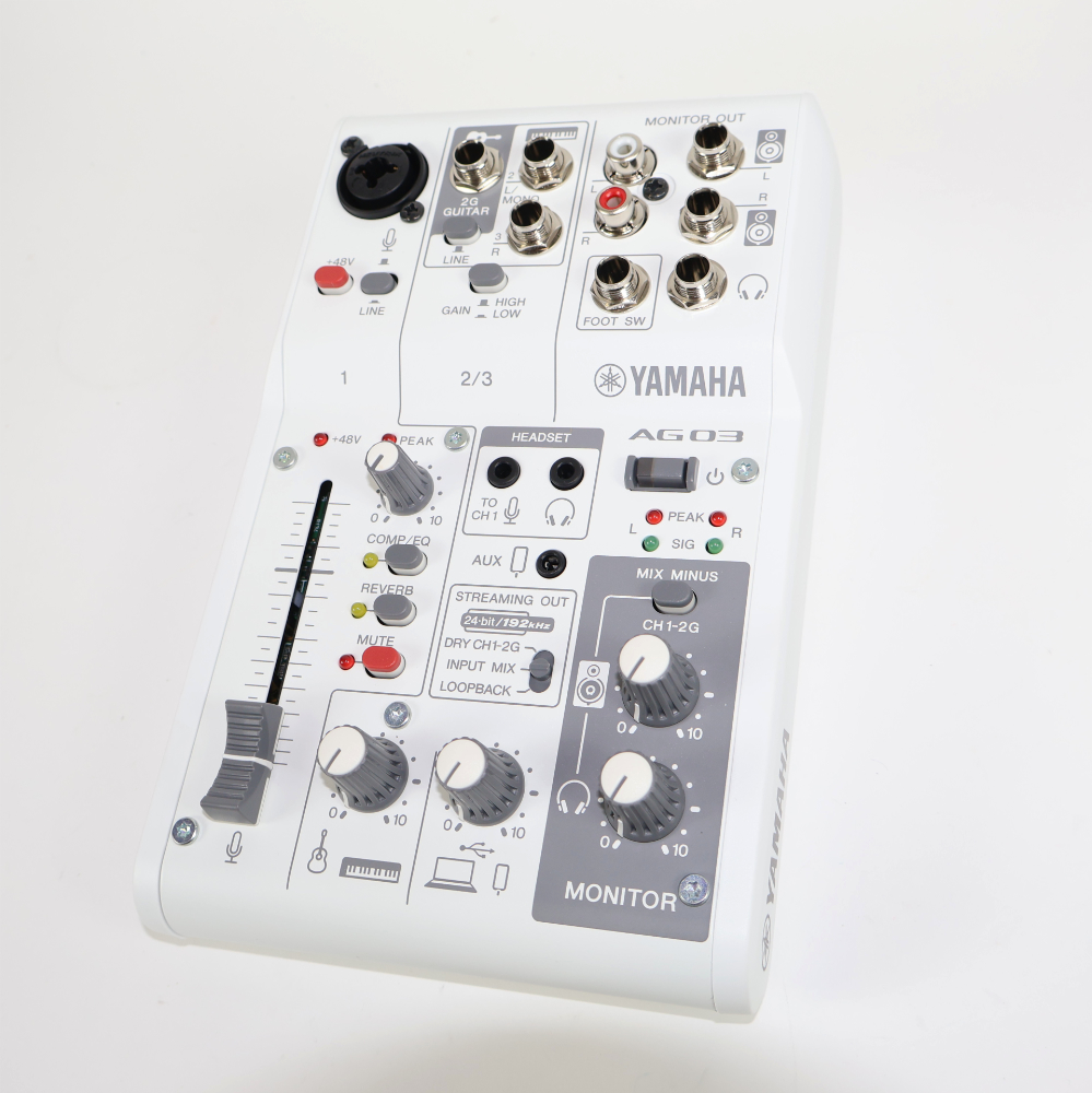 【中古】 ミキサー ヤマハ YAMAHA AG03 mk2 W ライブストリーミングミキサー ホワイト 詳細画像