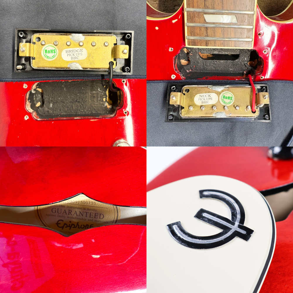 【中古】 エレキギター Epiphone Riviera Cherry 2009年製 Custom Shop Limited Edition エピフォン リビエラ セミアコ 内部 傷