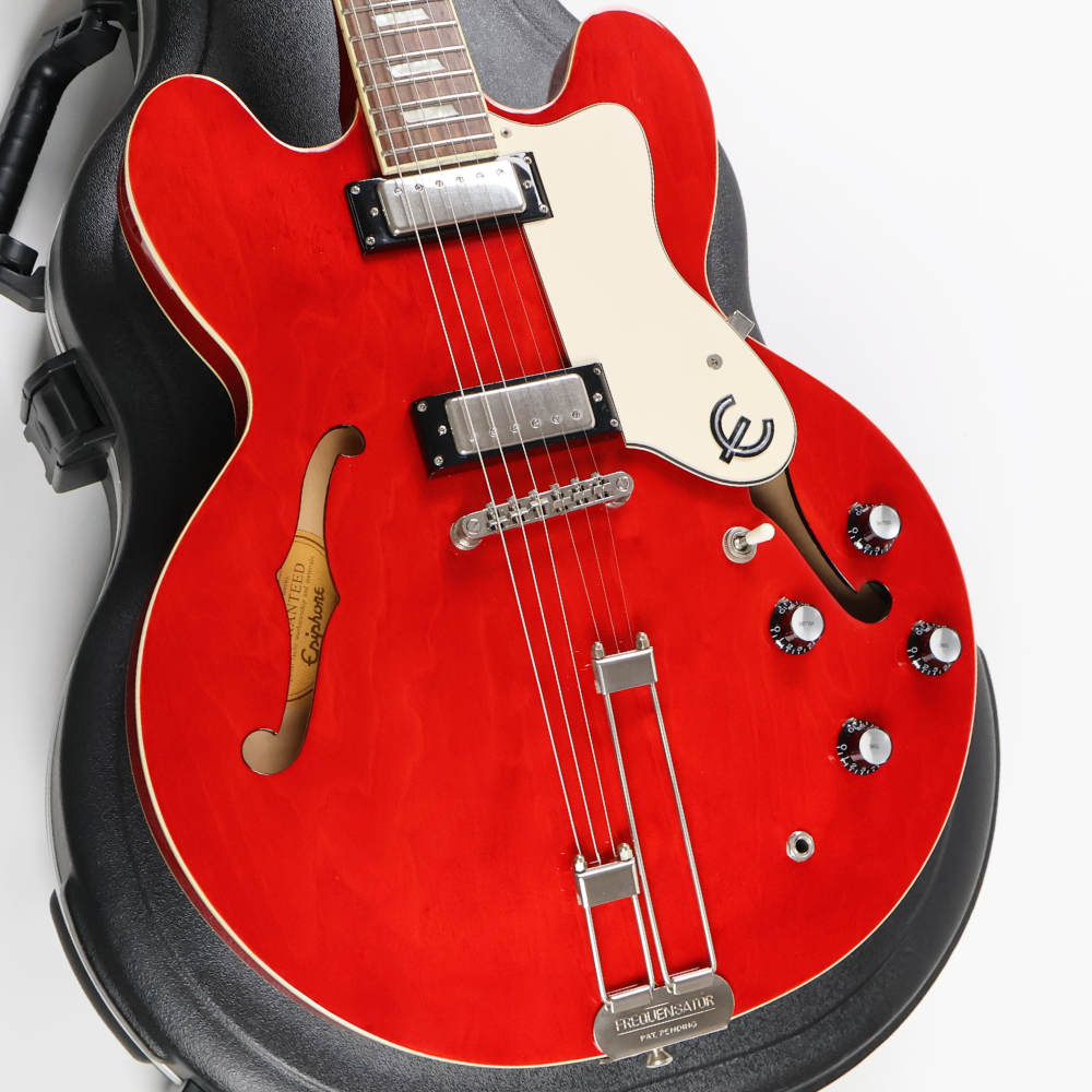【中古】 エレキギター Epiphone Riviera Cherry 2009年製 Custom Shop Limited Edition エピフォン リビエラ セミアコ ボディ画像