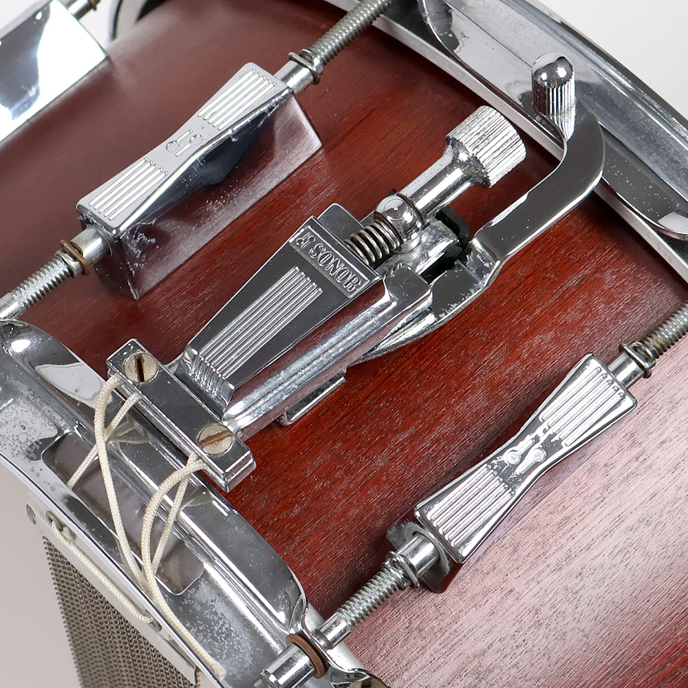 【中古】 スネアドラム ソナー SONOR D-516MR Phonic Series 14×6.5 マホガニーカラー 側面