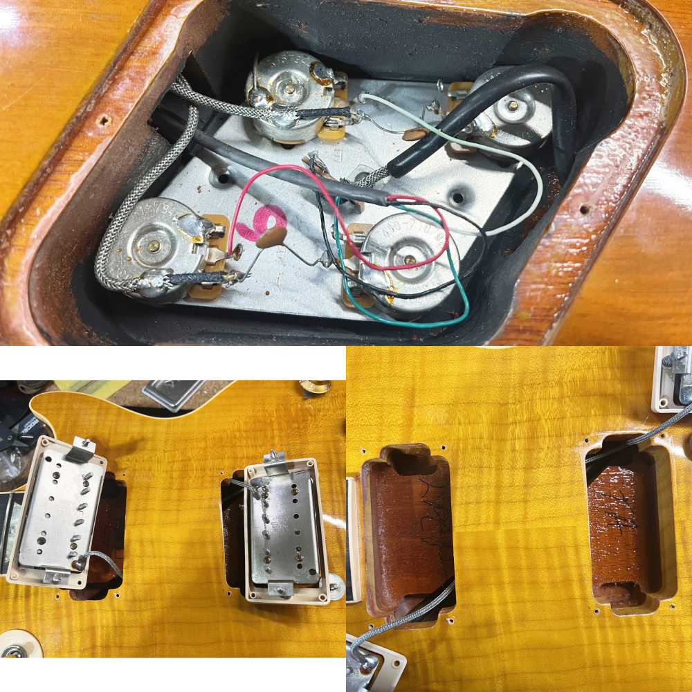 【中古】 エレキギター Gibson Les Paul Classic Plus Trans Amber 1994年製 ギブソン レスポールクラシックプラス トランスアンバー 内部 