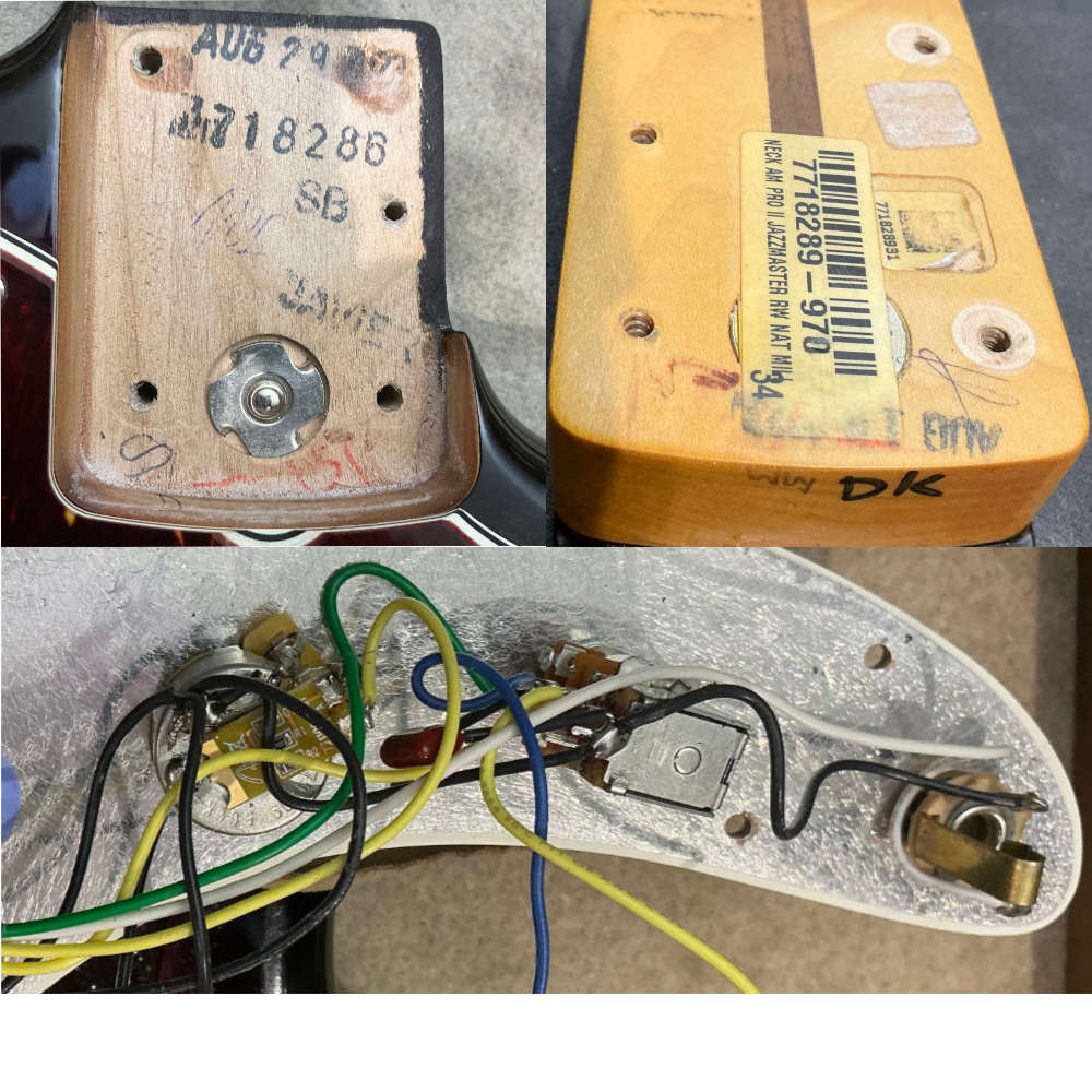 【中古】エレキギター Fender American Professional II Jazzmaster Rosewood Fingerboard 3-Color Sunburst 2023年製 フェンダー ジャズマスター アメリカンプロフェッショナル2 ネック内部