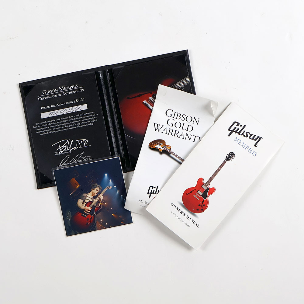 【中古】 エレキギター Gibson Memphis Billie Joe Armstrong ES-137 Black Cherry Burst 2014年製 ギブソン メンフィス ビリー・ジョー・アームストロング GREEN DAY 付属品