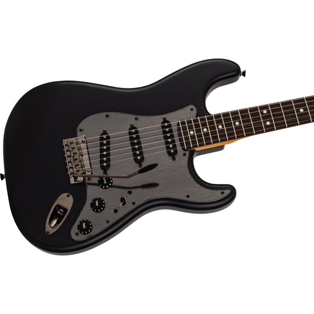Fender フェンダー Made in Japan Hybrid II 2026 Collection Stratocaster RW Matte Phantom Black エレキギター ストラトキャスター ボディ斜めアングル画像
