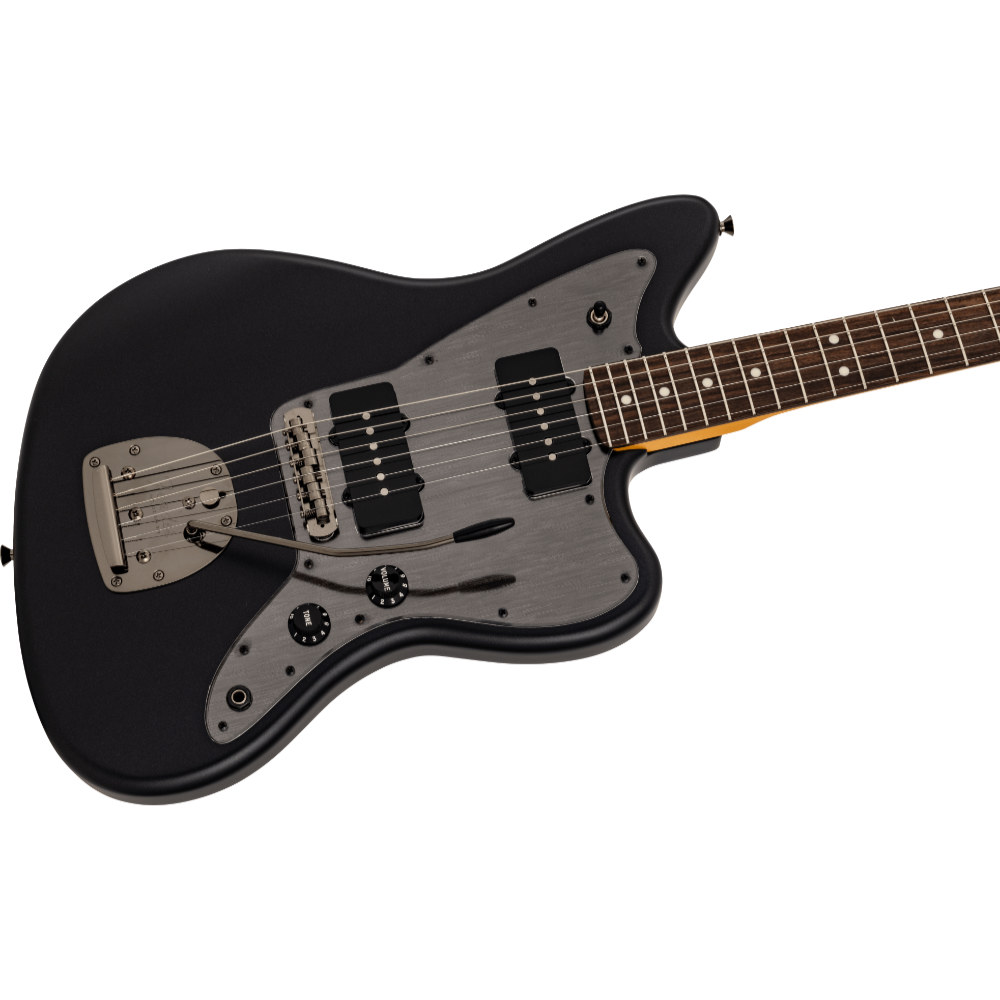 Fender フェンダー Made in Japan Hybrid II 2026 Collection Jazzmaster RW Matte Phantom Black エレキギター ジャズマスター ボディ斜めアングル画像