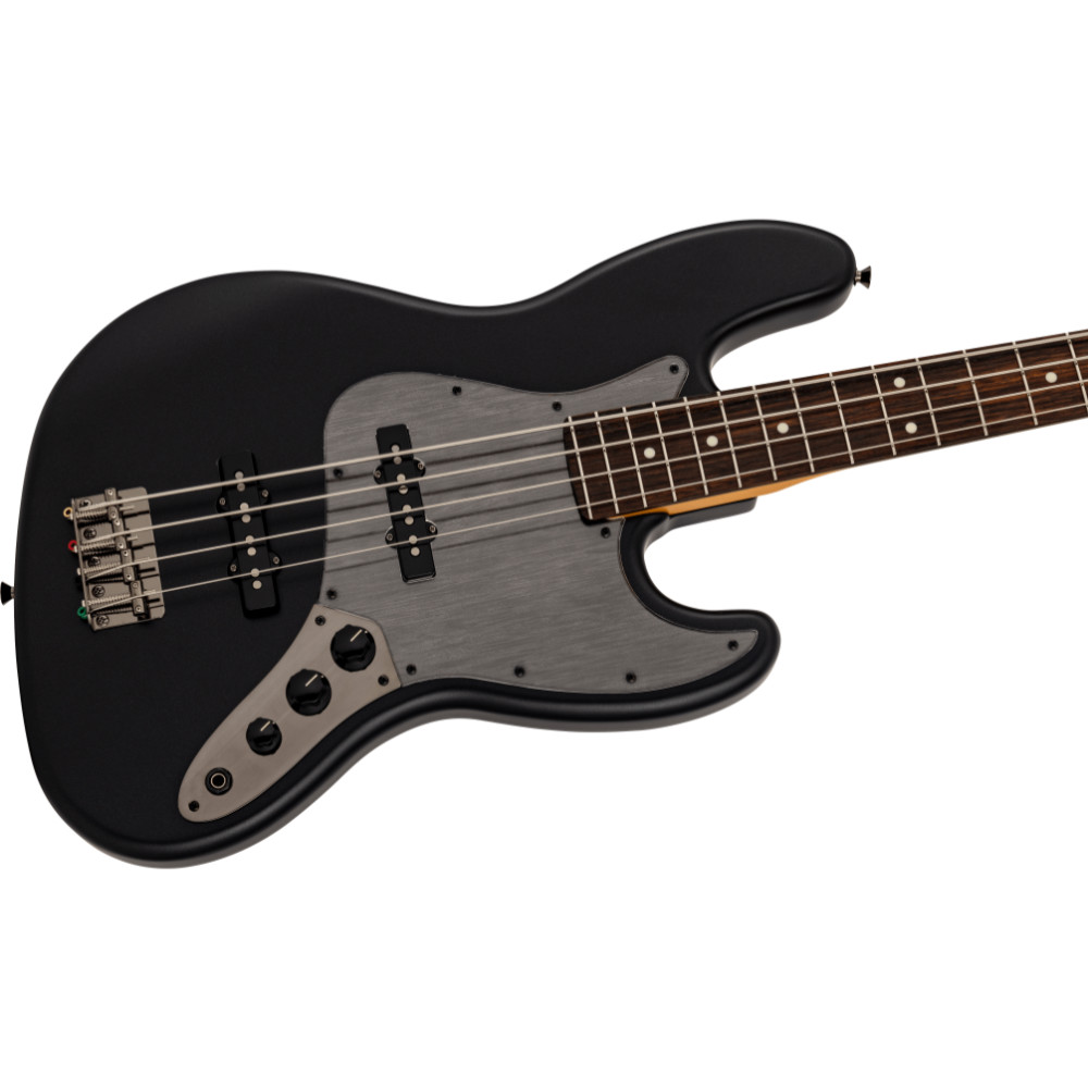 Fender フェンダー Made in Japan Hybrid II 2026 Collection Jazz Bass RW Matte Phantom Black エレキベース ジャズベース ボディ斜めアングル画像