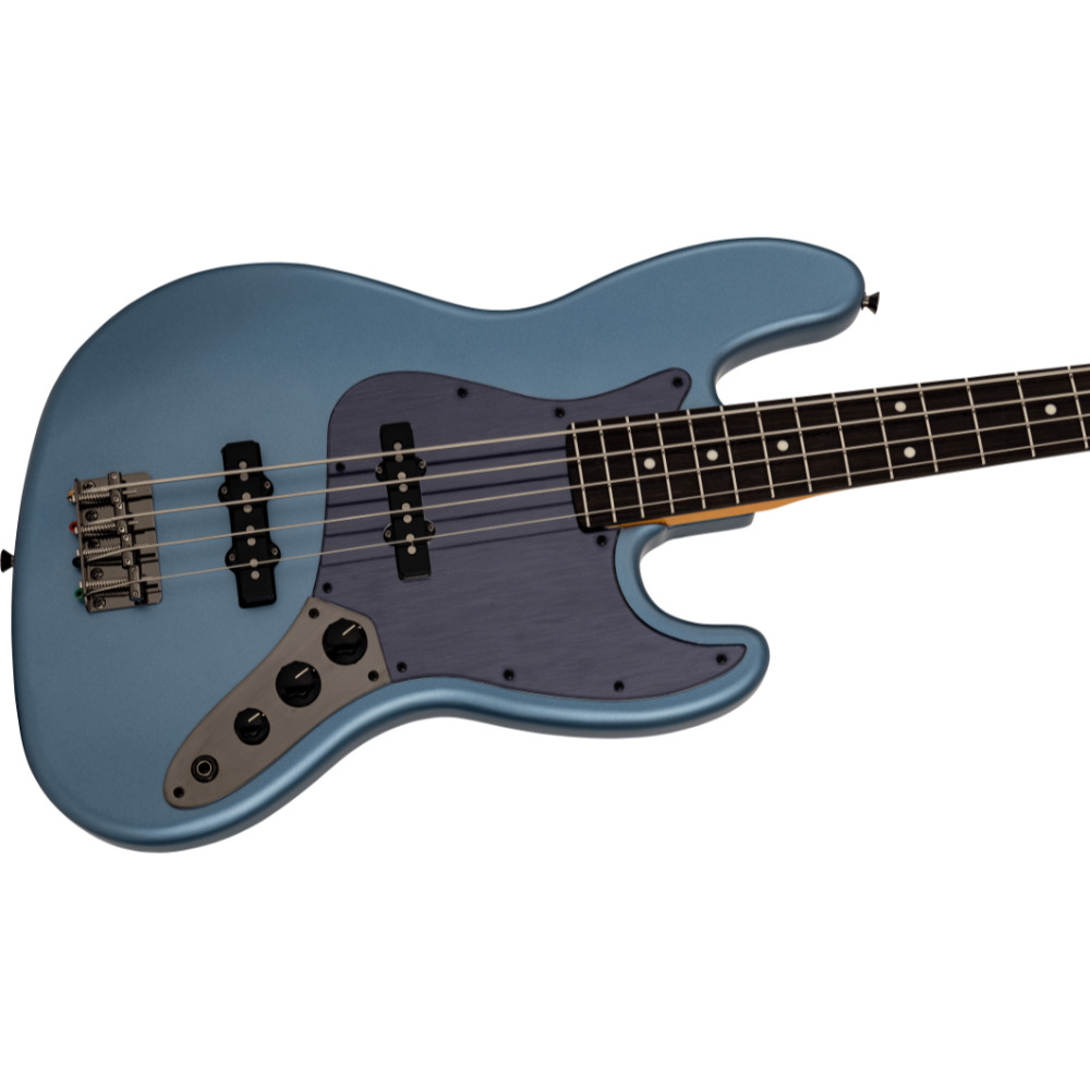 Fender フェンダー Made in Japan Hybrid II 2026 Collection Jazz Bass RW Matte Aero Blue エレキベース ジャズベース ボディ斜めアングル画像