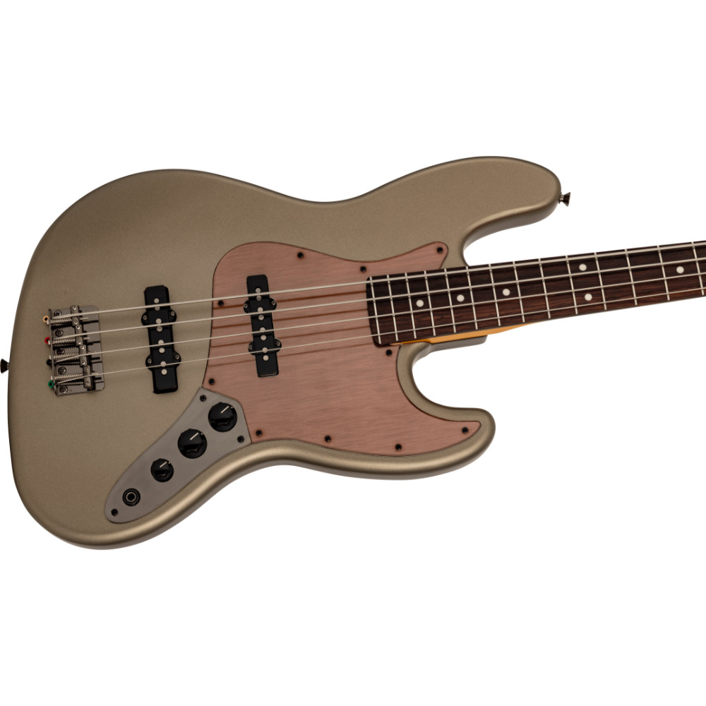 Fender フェンダー Made in Japan Hybrid II 2026 Collection Jazz Bass RW Matte Champagne Mirage エレキベース ジャズベース ボディ斜めアングル画像