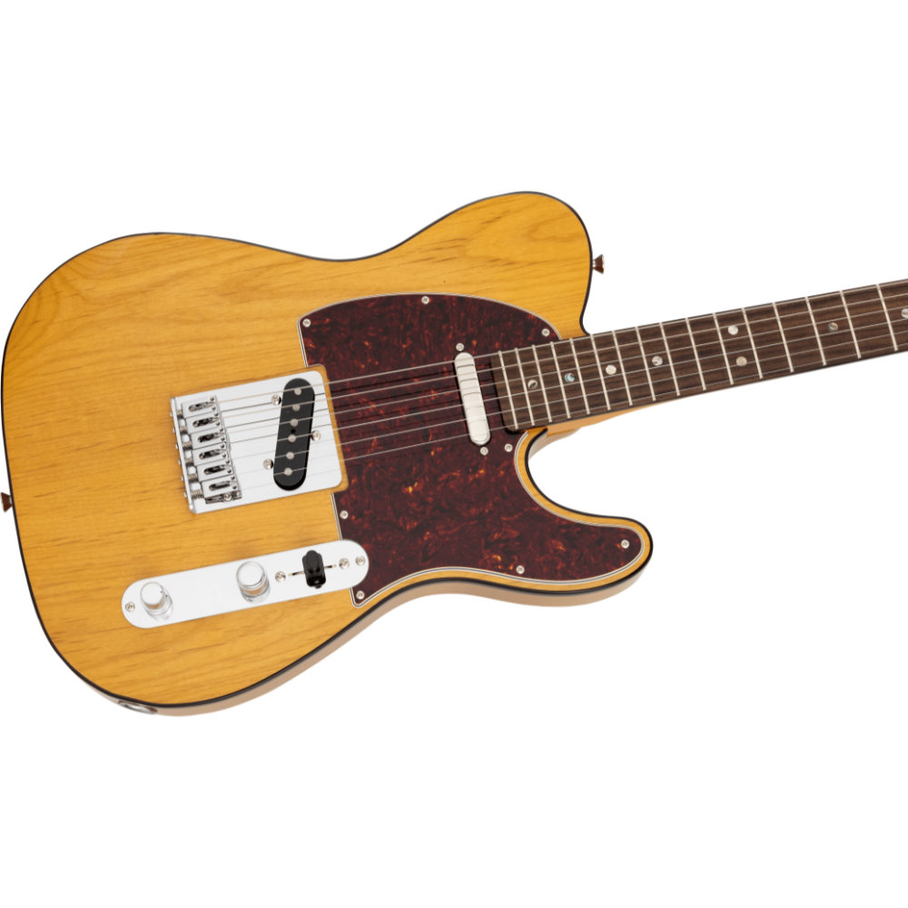 Fender フェンダー Made in Japan Limited Active Modern Telecaster RW Vintage Natural エレキギター テレキャスター ボディ斜めアングル画像