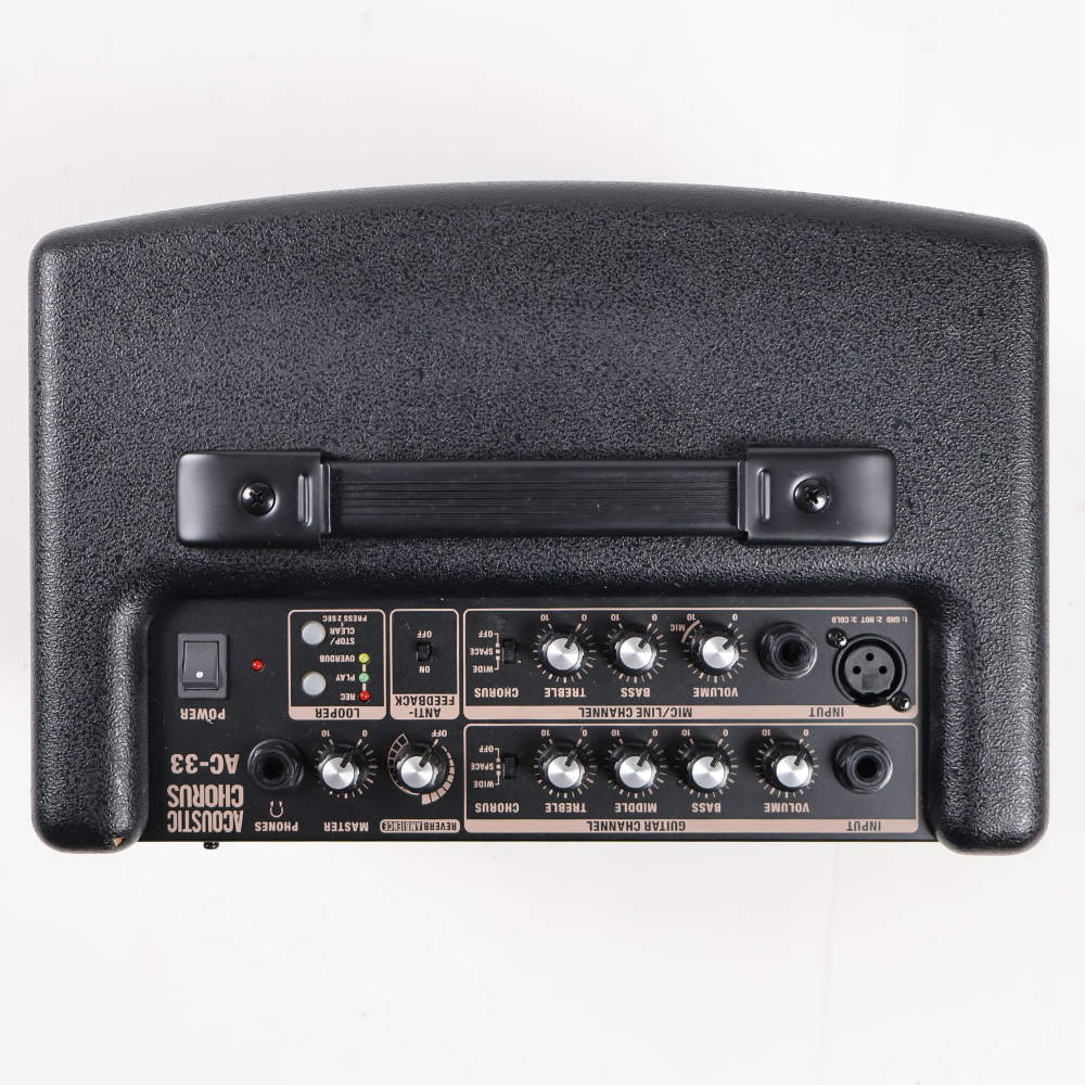 【中古】 アコギアンプ ローランド ROLAND AC-33 アコースティックギター用アンプ アコギアンプ ブラック コントロール