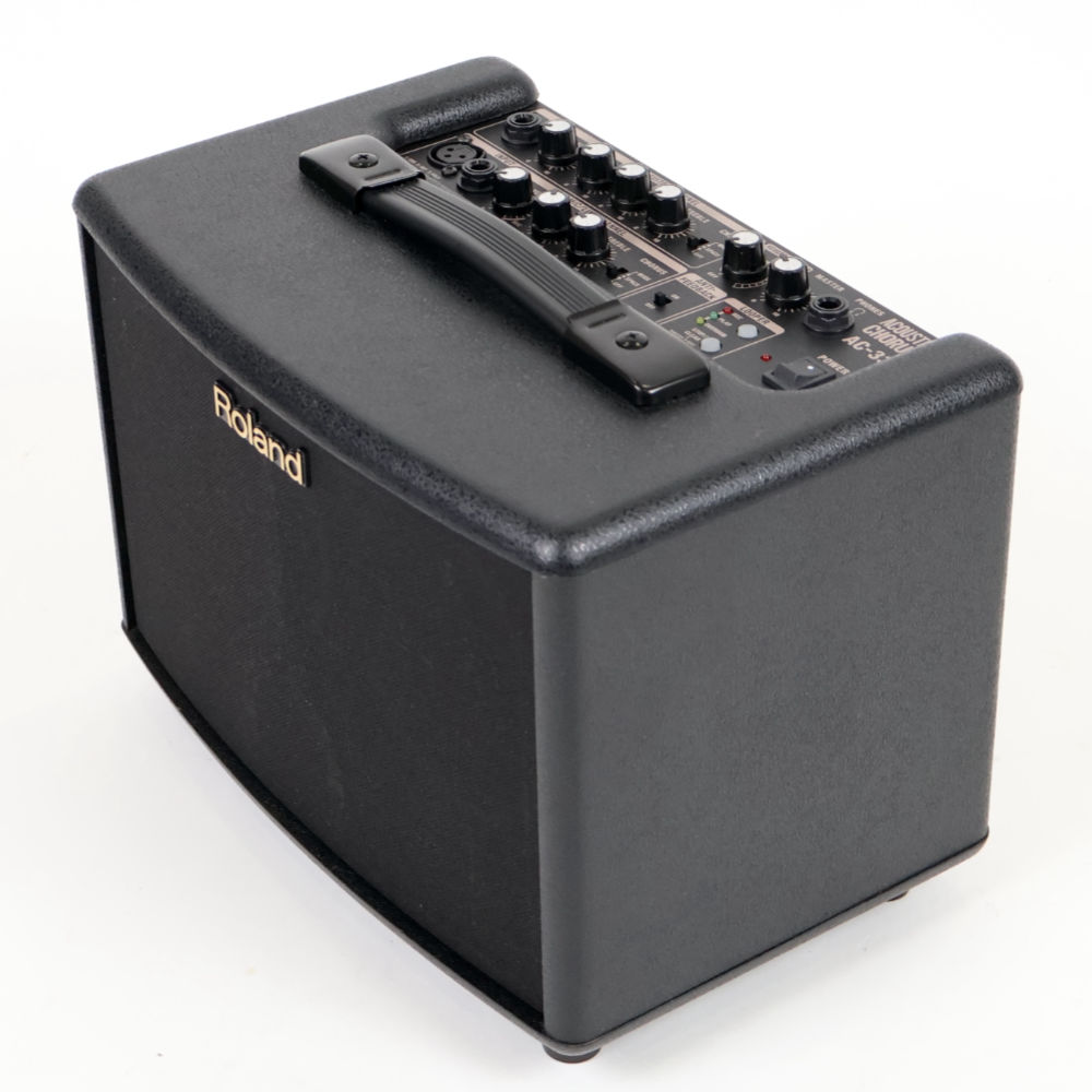 【中古】 アコギアンプ ローランド ROLAND AC-33 アコースティックギター用アンプ アコギアンプ ブラック 右サイド