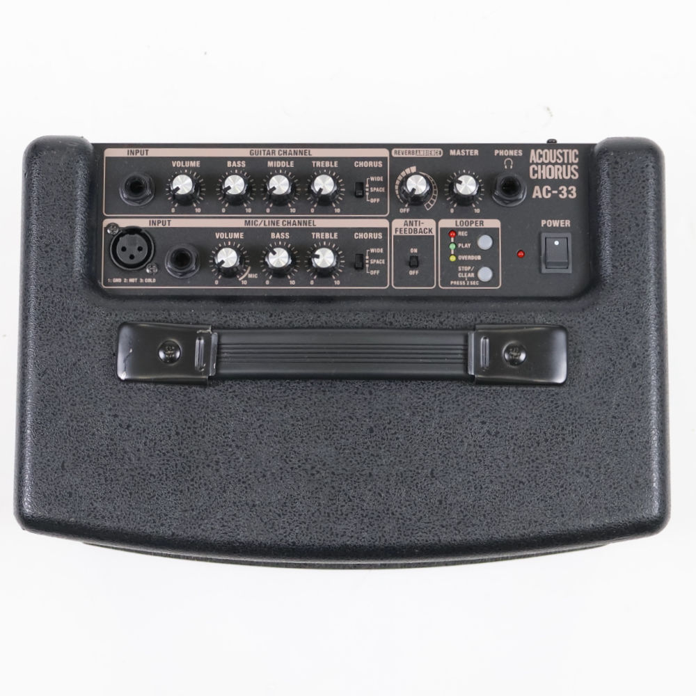 【中古】 アコギアンプ ローランド ROLAND AC-33 アコースティックギター用アンプ アコギアンプ ブラック コントロール