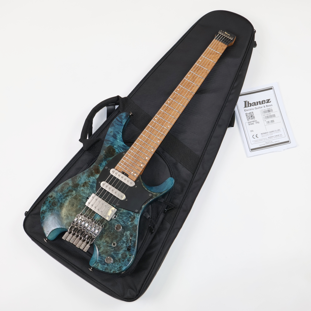 【中古】 IBANEZ アイバニーズ Q547PB-COL Q (QUEST) Series Headless Poplar Burl Top w/Pickguard 2024年製 7弦エレキギター ヘッドレス