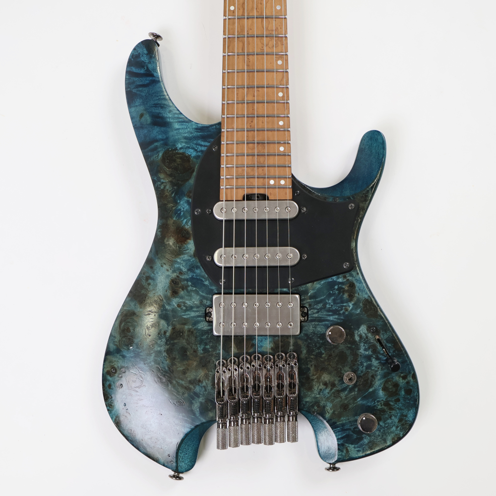 【中古】 IBANEZ アイバニーズ Q547PB-COL Q (QUEST) Series Headless Poplar Burl Top w/Pickguard 2024年製 7弦エレキギター ヘッドレス 詳細画像