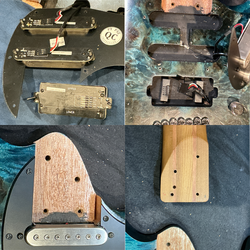 【中古】 IBANEZ アイバニーズ Q547PB-COL Q (QUEST) Series Headless Poplar Burl Top w/Pickguard 2024年製 7弦エレキギター ヘッドレス 詳細画像