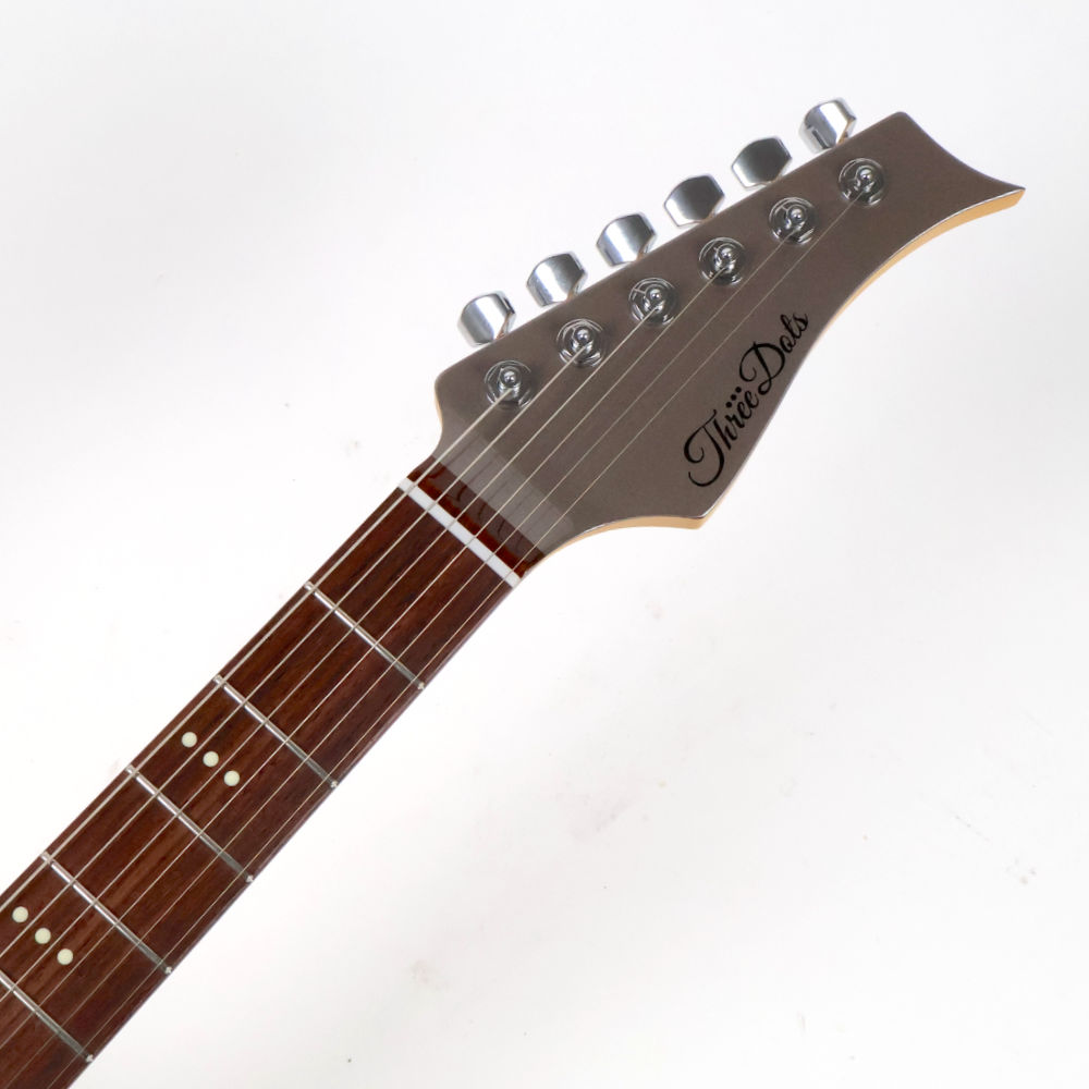 【中古】 エレキギター Three Dots Guitars S Series LS-SPC Dolphin Grey Metallic Rosewood FingerBoard 2020年製 EMG SLV を搭載した S Model ミッドブースト回路搭載 スリードッツ ヘッド