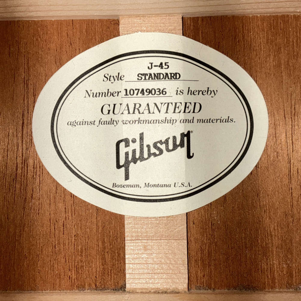 【中古】 アコースティックギター Gibson J-45 Standard Vintage Sunburst 2019年製 ギブソン J45 ラベル