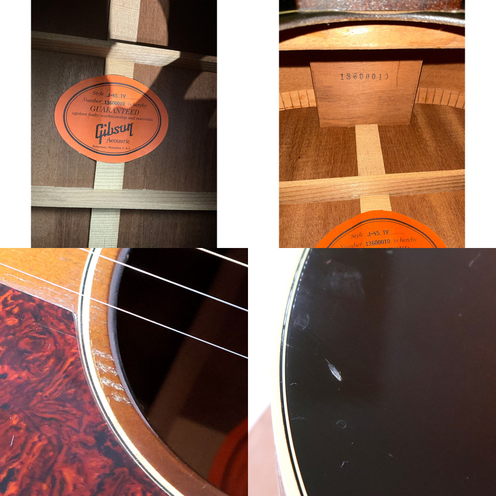 【中古】 アコースティックギター Gibson J-45 True Vintage Vintage Sunburst Mod. 2010年製 ピックガード交換あり バナーロゴ アディロンダックスプルース ホンジュラスマホガニー採用 ギブソン J45 ラベル、刻印、傷など