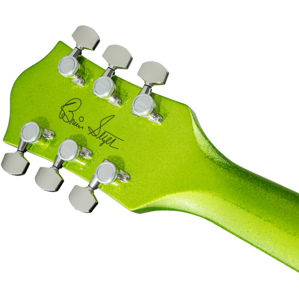GRETSCH グレッチ G6120T-HR Brian Setzer Signature Hot Rod Hollow Body with Bigsby Extreme Coolant Green Sparkle エレキギター ヘッドバック画像