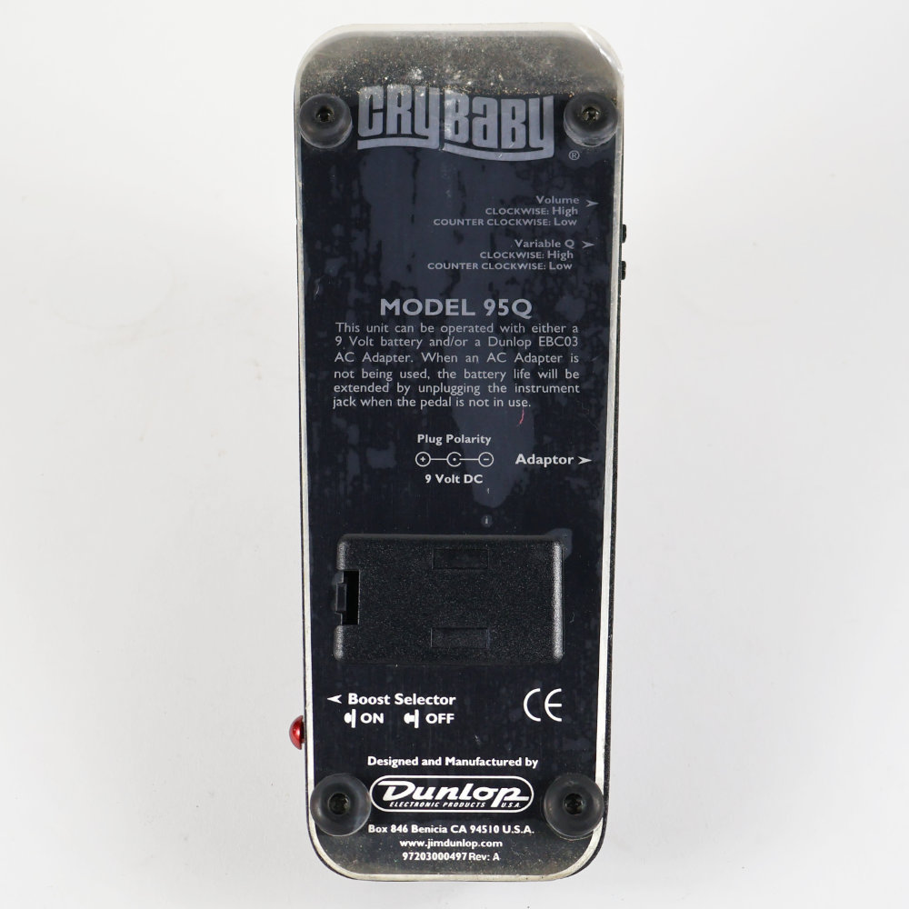【中古】 ワウペダル JIM DUNLOP model 95Q cry baby 本体画像 裏 