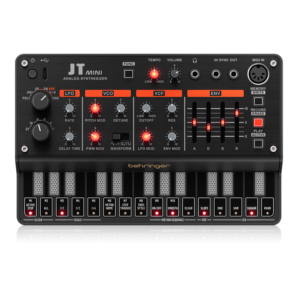 BEHRINGER JT MINI シンセサイザー 3VCO/マルチモードVCF/アルペジエーター/16ステップモーションシーケンサー搭載