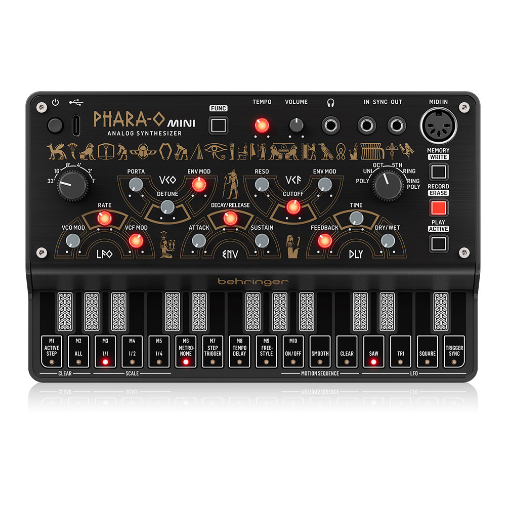 BEHRINGER PHARA-O MINI シンセサイザー 3VCO/クラシックVCF/リングモジュレーター16ステップシーケンサー/ディレイ搭載